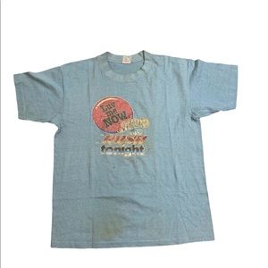 Vintage 80s Luv Me Now Avoid The Rush Tonight Iron On Single Stitch T-shirt L.